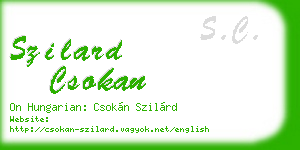 szilard csokan business card